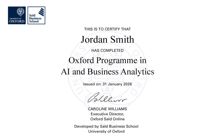 Illustrative certificate only