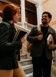 Students walking together on campus