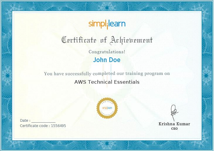 AWS Technical Essentials Certificate