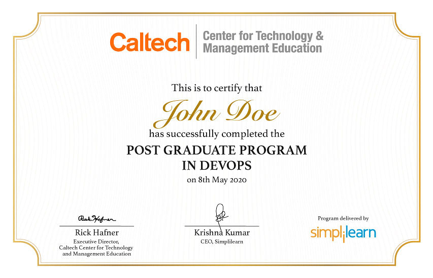 Caltech Post Graduate Program In Devops Devops Certification Bootcamp by Caltech CTME - California
