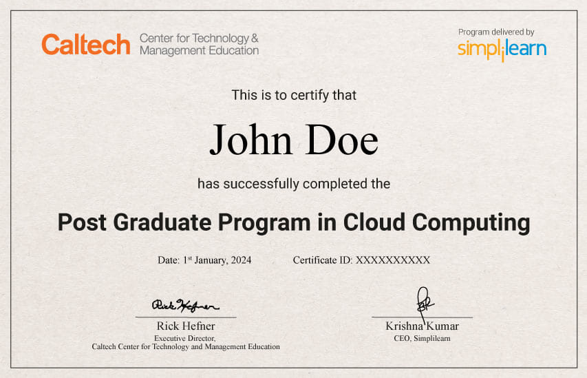 Cloud Computing Bootcamp Certification by Caltech