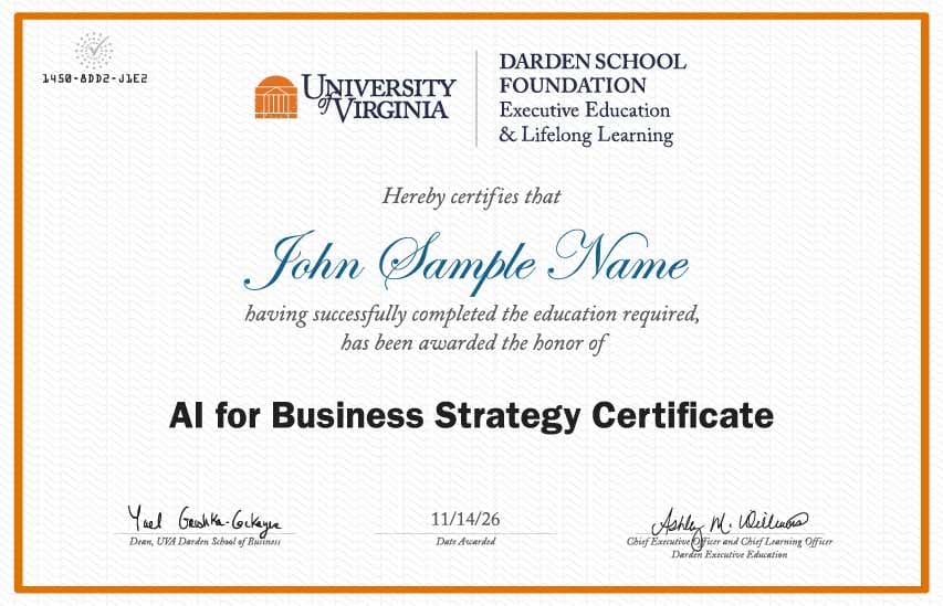 Illustrative certificate only