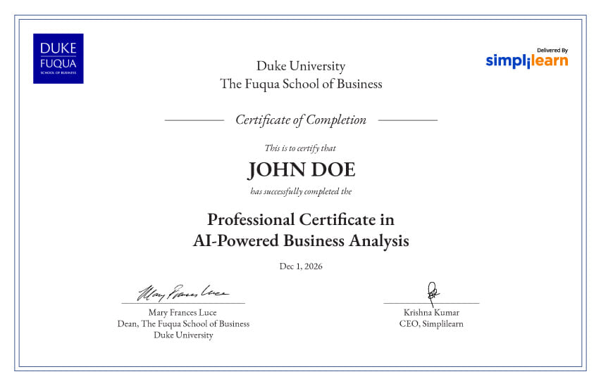 Program Certificate