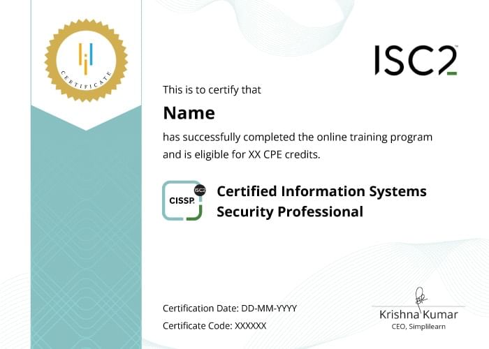 Certified Information Systems Security Professional Certificate