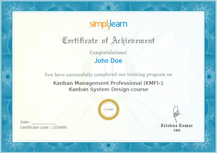Kanban System Design KMP Certificate