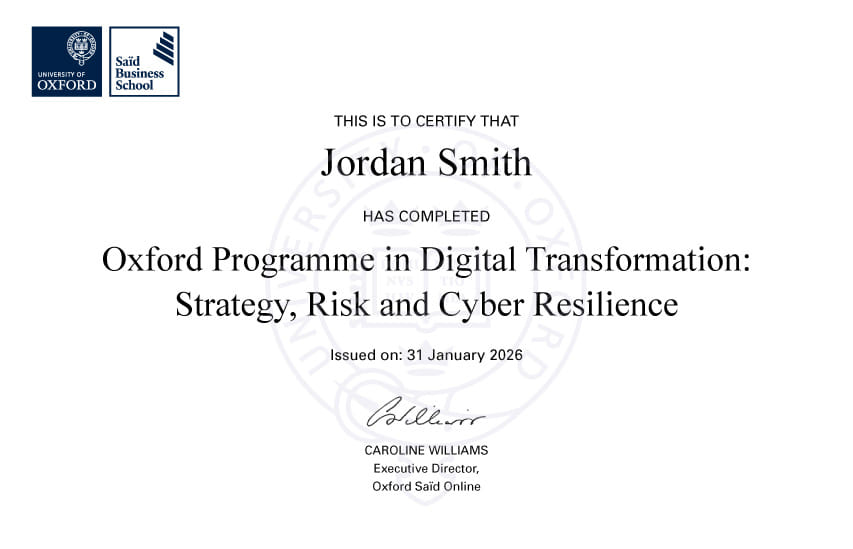 Illustrative certificate only
