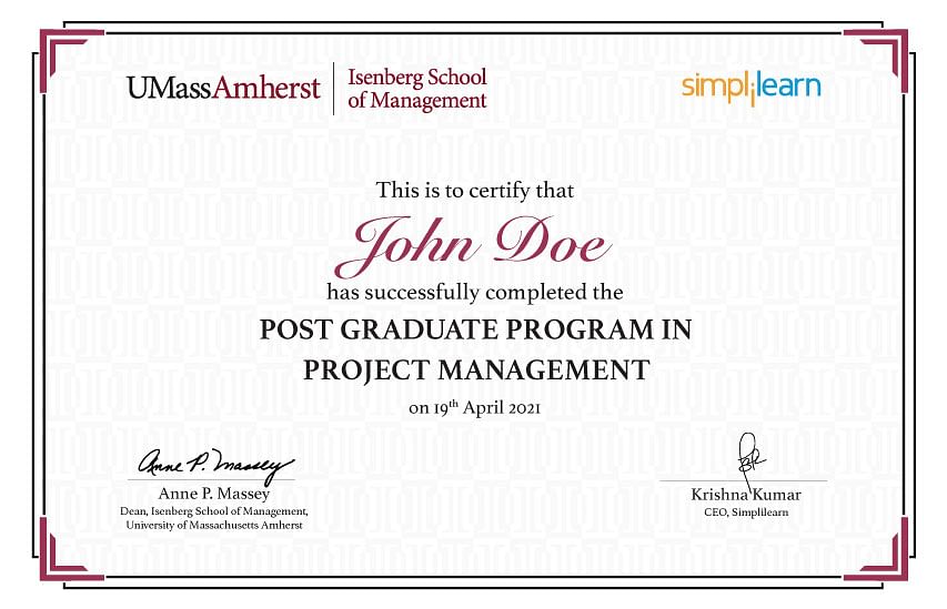 Project Management Certification Course with UMass Amherst