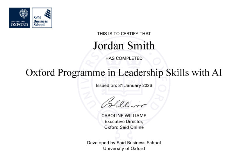 Illustrative certificate only