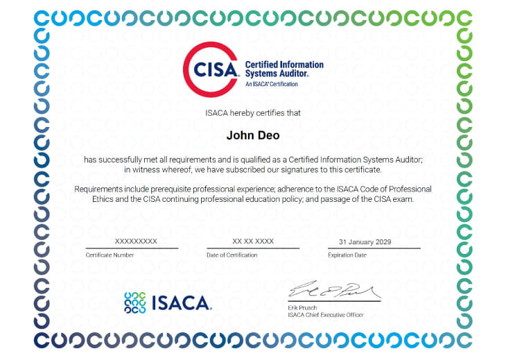 Certified Information Systems Auditor Certificate