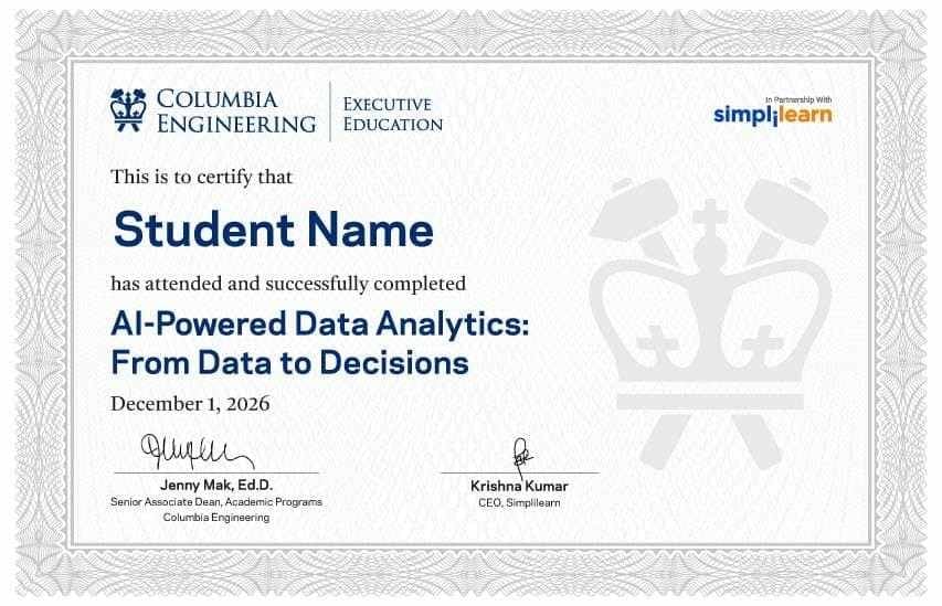 Illustrative certificate only