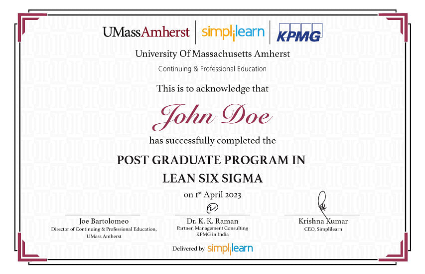 Umass Business Analytics Certificate Lean Six Sigma Certification Course in Dubai | PGP with UMass