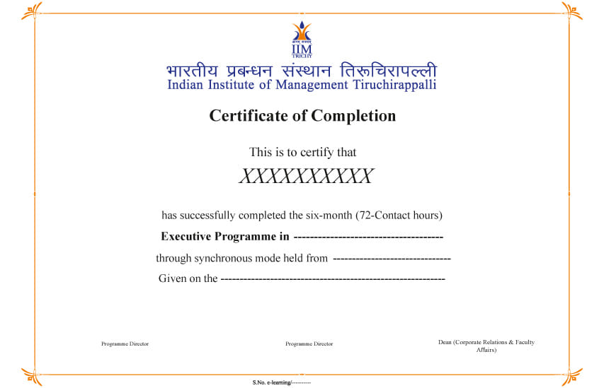 Illustrative certificate only
