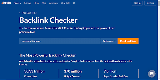 Ahrefs_Backlink_Checker_2