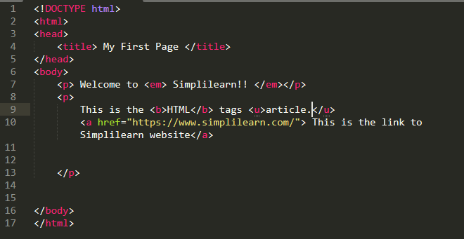 Tags html shop