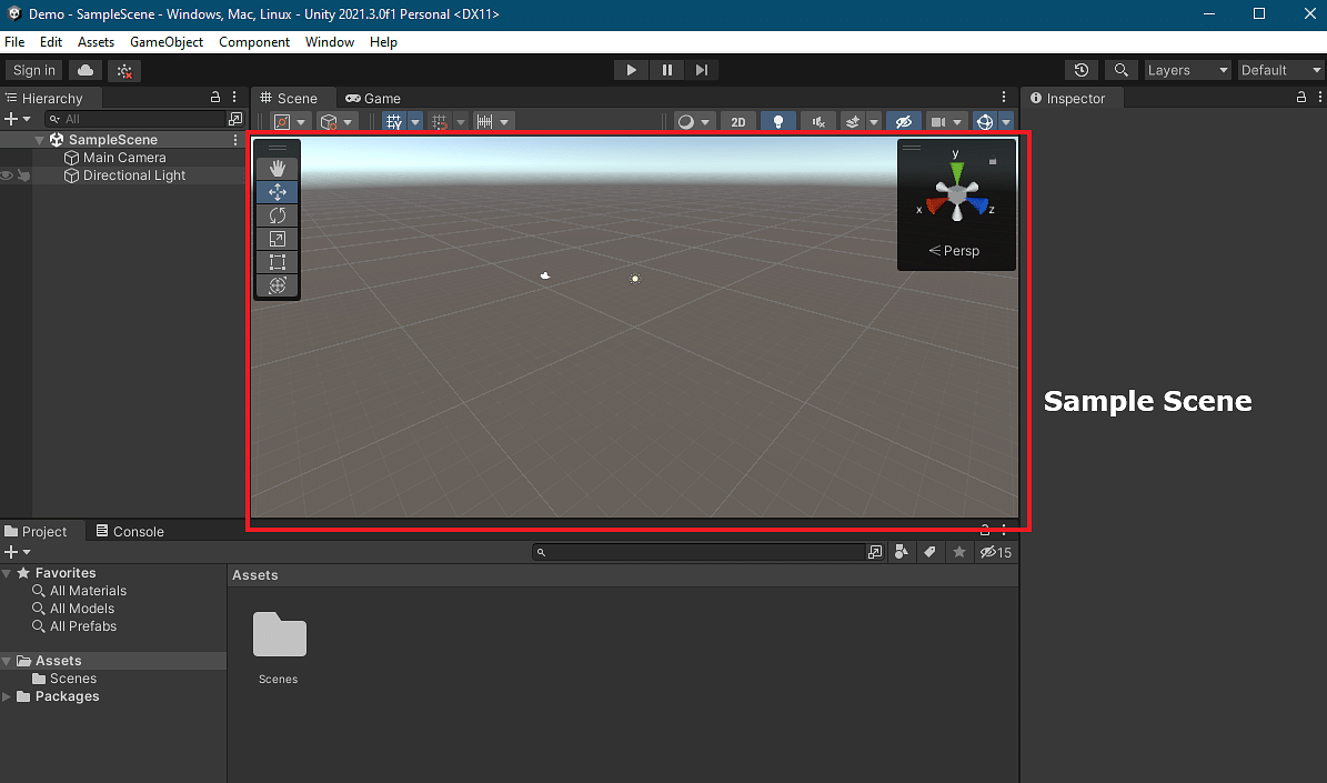 C#-Unity-SampleScene-img1