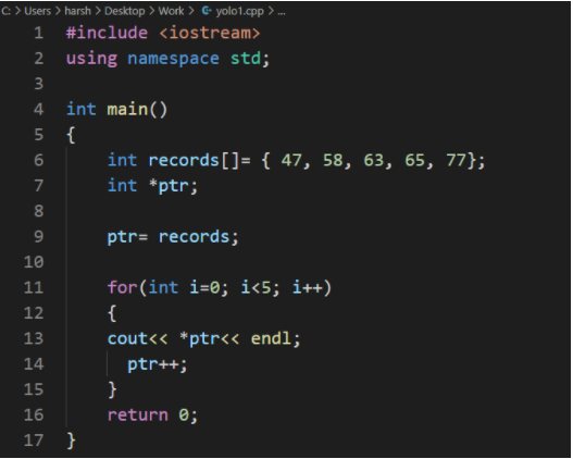 assignment operator for pointers