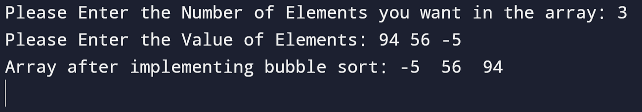 Bubble Sort In C