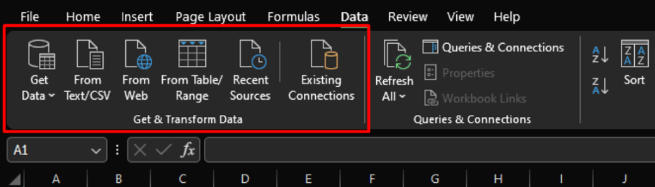 Check the Get and Trandform Data