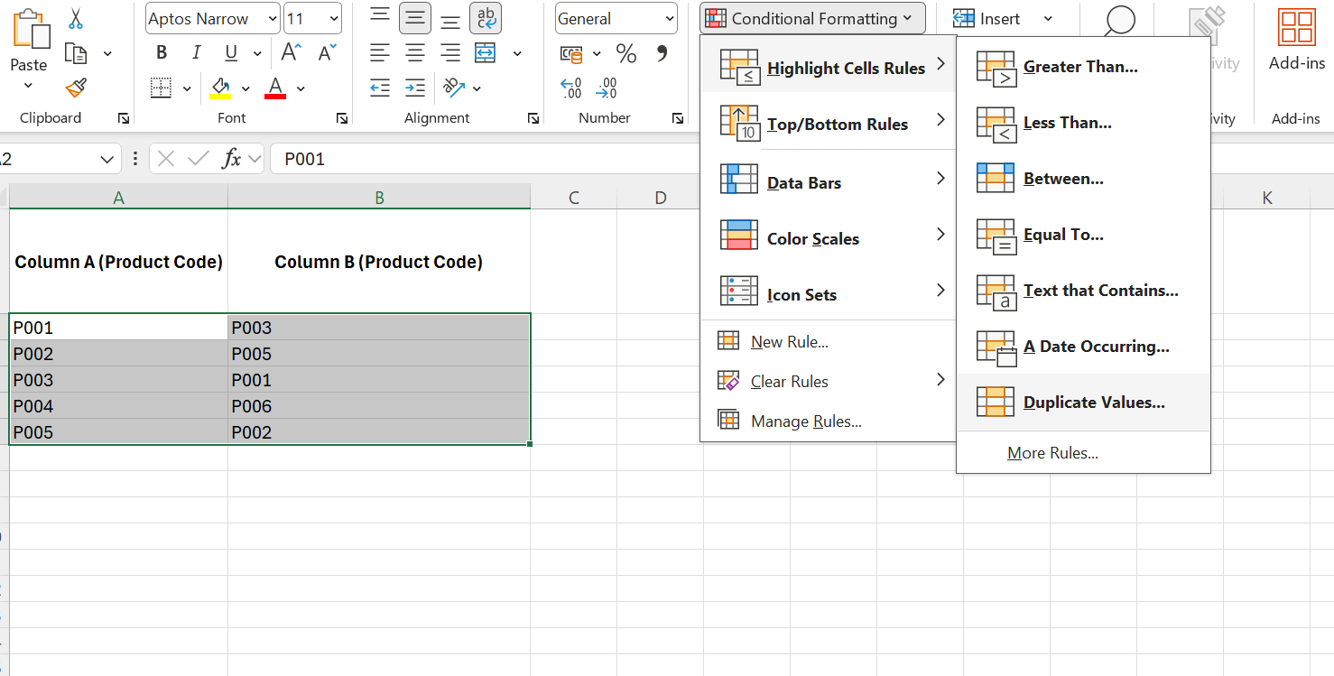 Click Conditional Formatting