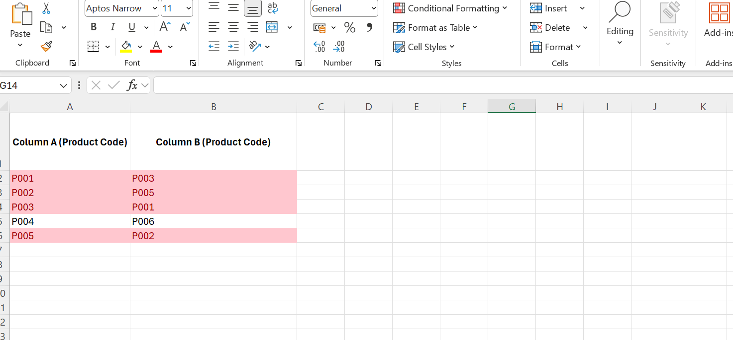 Values that appears in both columns