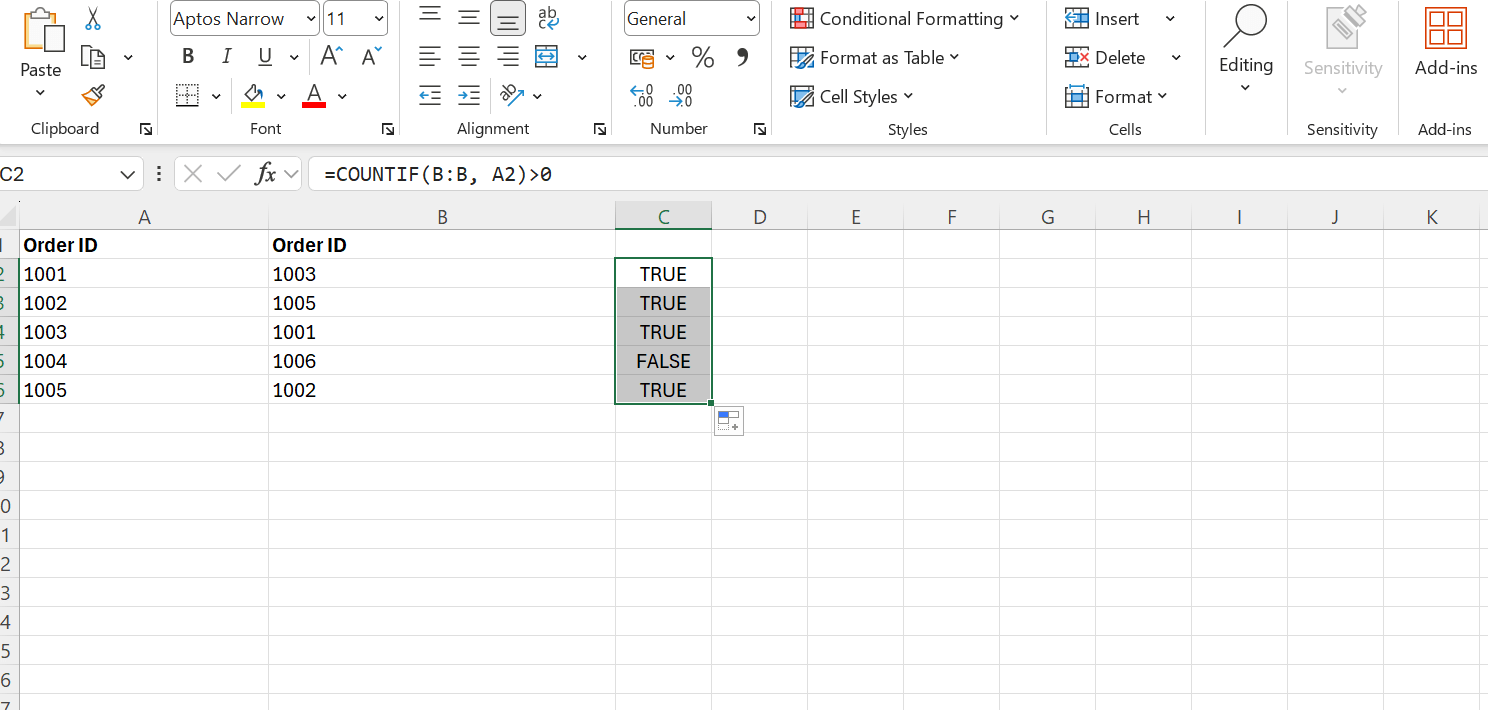 Click and Drag to Fill Formula