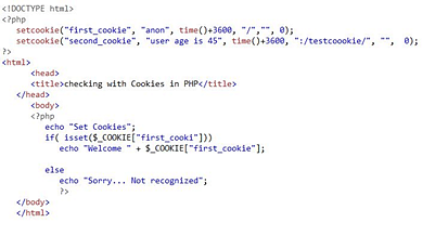 set cookie in javascript and get in php
