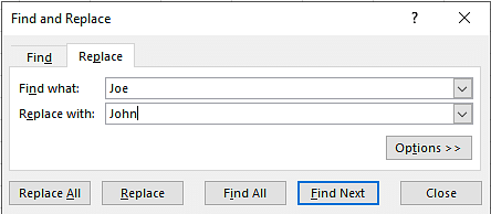 Excel-Data-Cleaning-Find-and-Replace-dialog-box