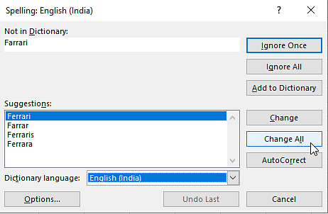 Hộp thoại Excel-Dữ liệu-Làm sạch-Kiểm tra chính tả-.