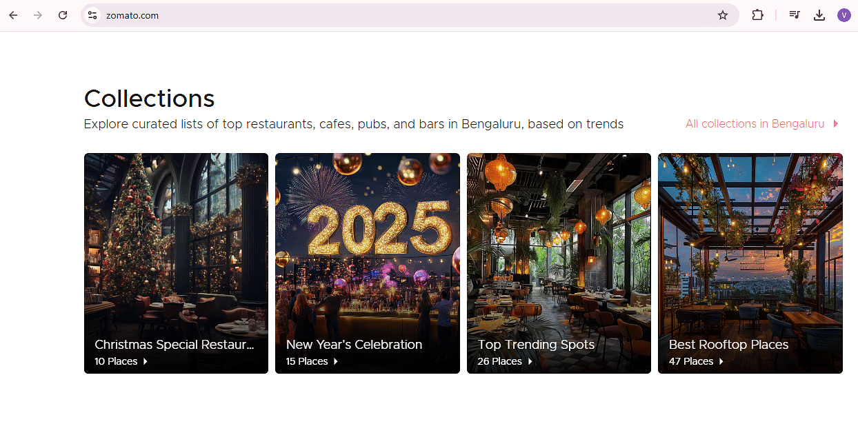 Zomato Collectionns