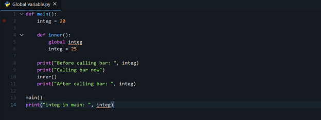 global variable assignment python