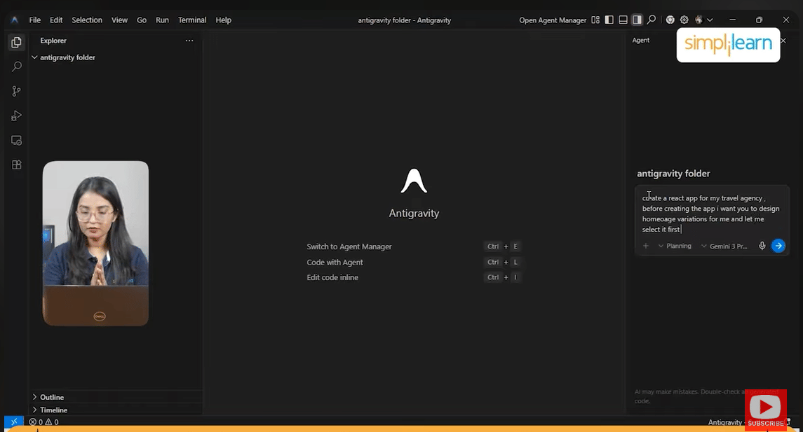 Google Antigravity Agent Planing the Work