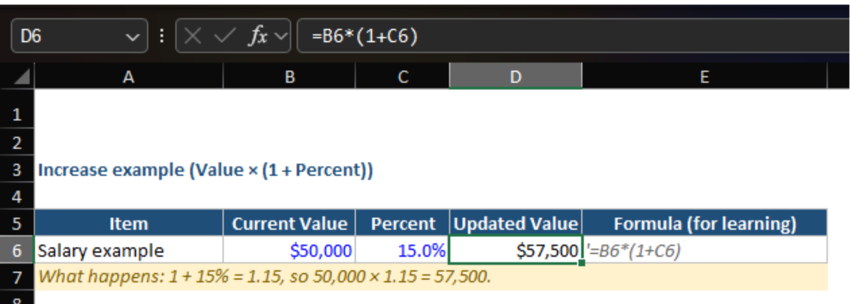 Increase Number in Excel