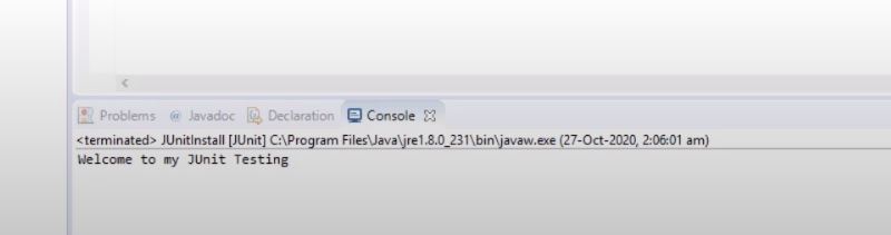 JUnit console