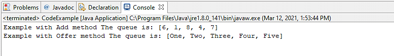 java queue docs