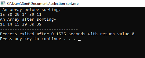 output-of-selection-sort-algorithm