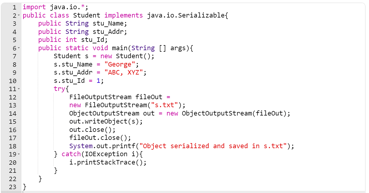 java serial io example