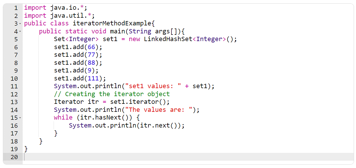 java set assignment