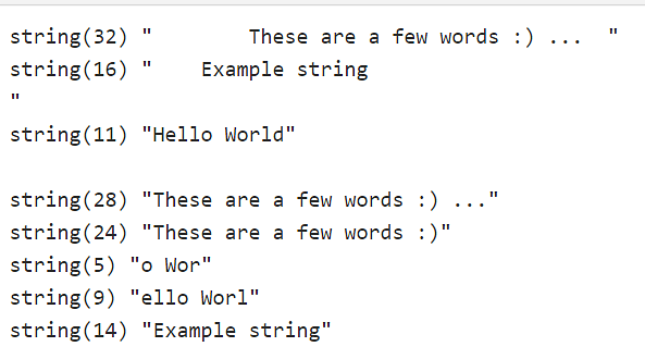 php trim unicode