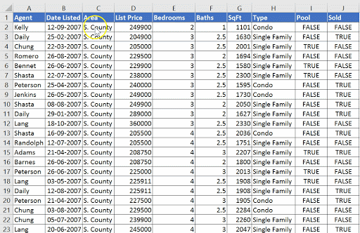 area-column-sorting