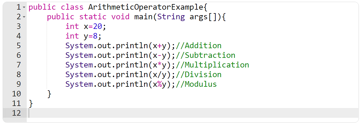 program to implement assignment operator in java