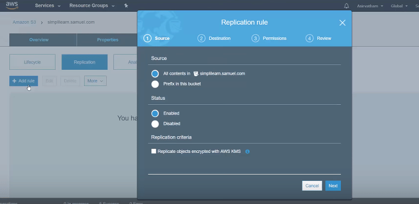 go to Management and then replication