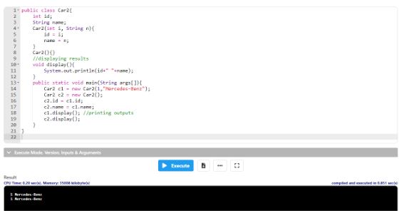 Constructor In Java Simplilearn