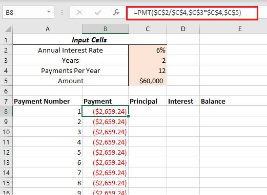 Amortization Table In Excel With
