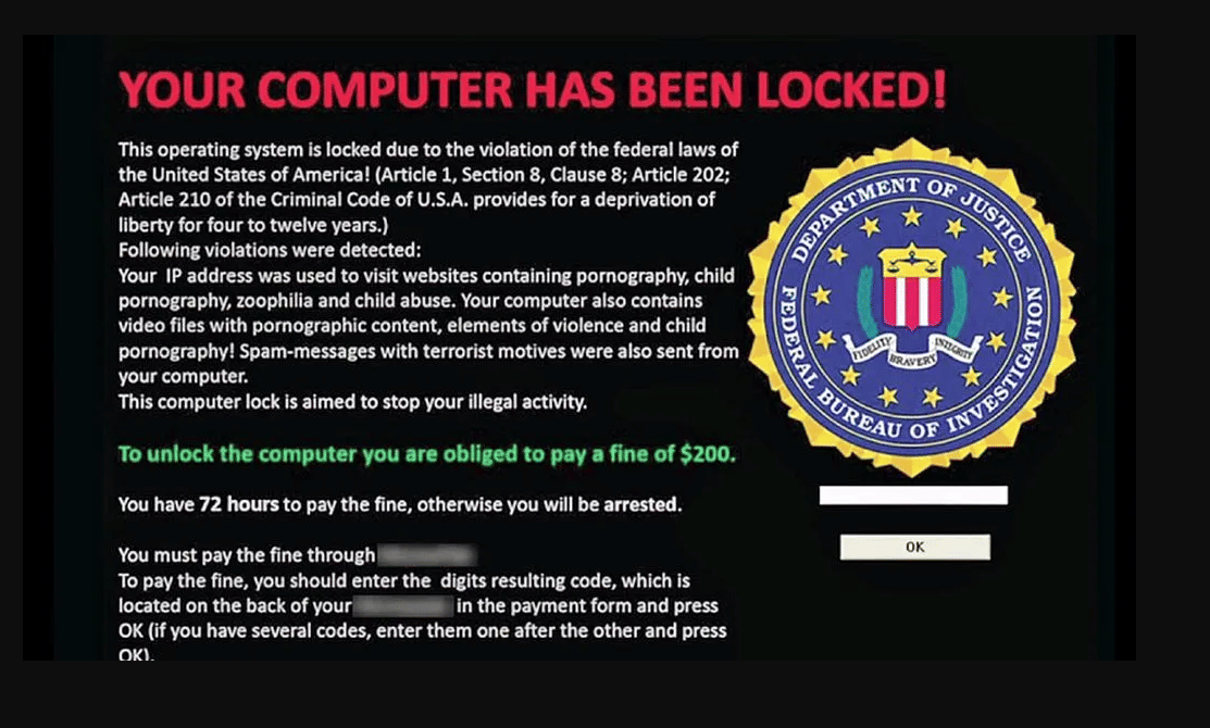 ransomware message
