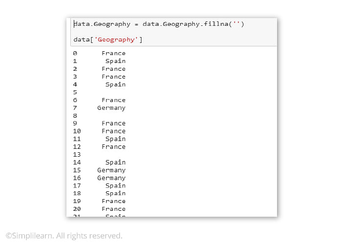 Data preparation - data cleaning - empty string in geography column