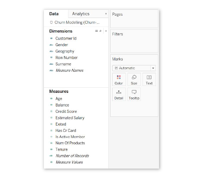 Data mining using tableau - identify fields