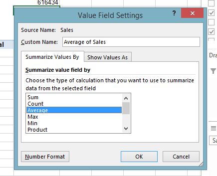 value field setting