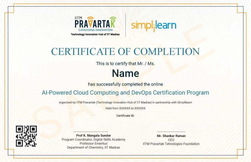 IITM Pravartak Certificate