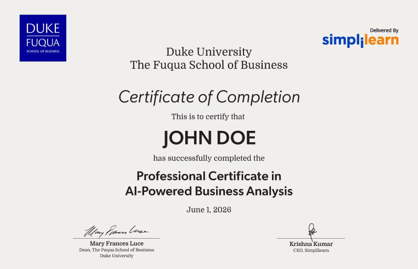 Program Certificate