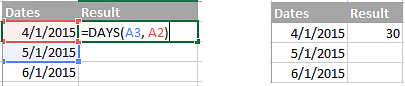 Start date and days